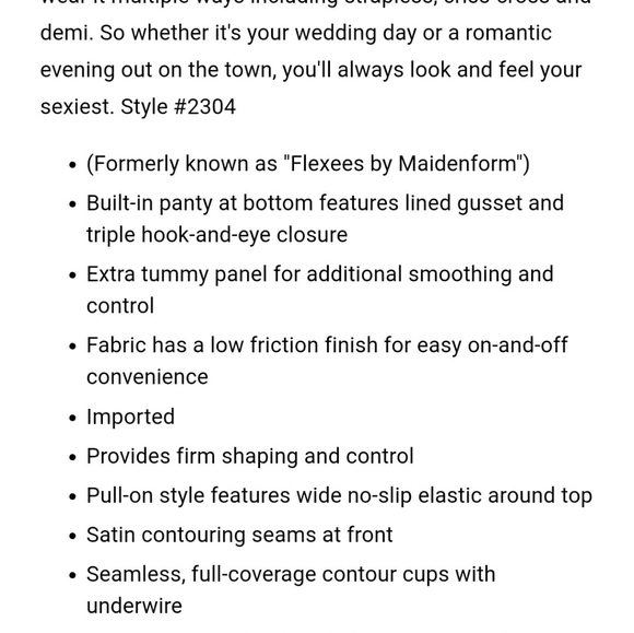 New W/Out Tags  Maidenform Shapewear Dress 38B - Picture 9 of 9